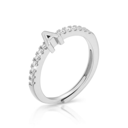 Adjustable Initial Ring "Sparkle"