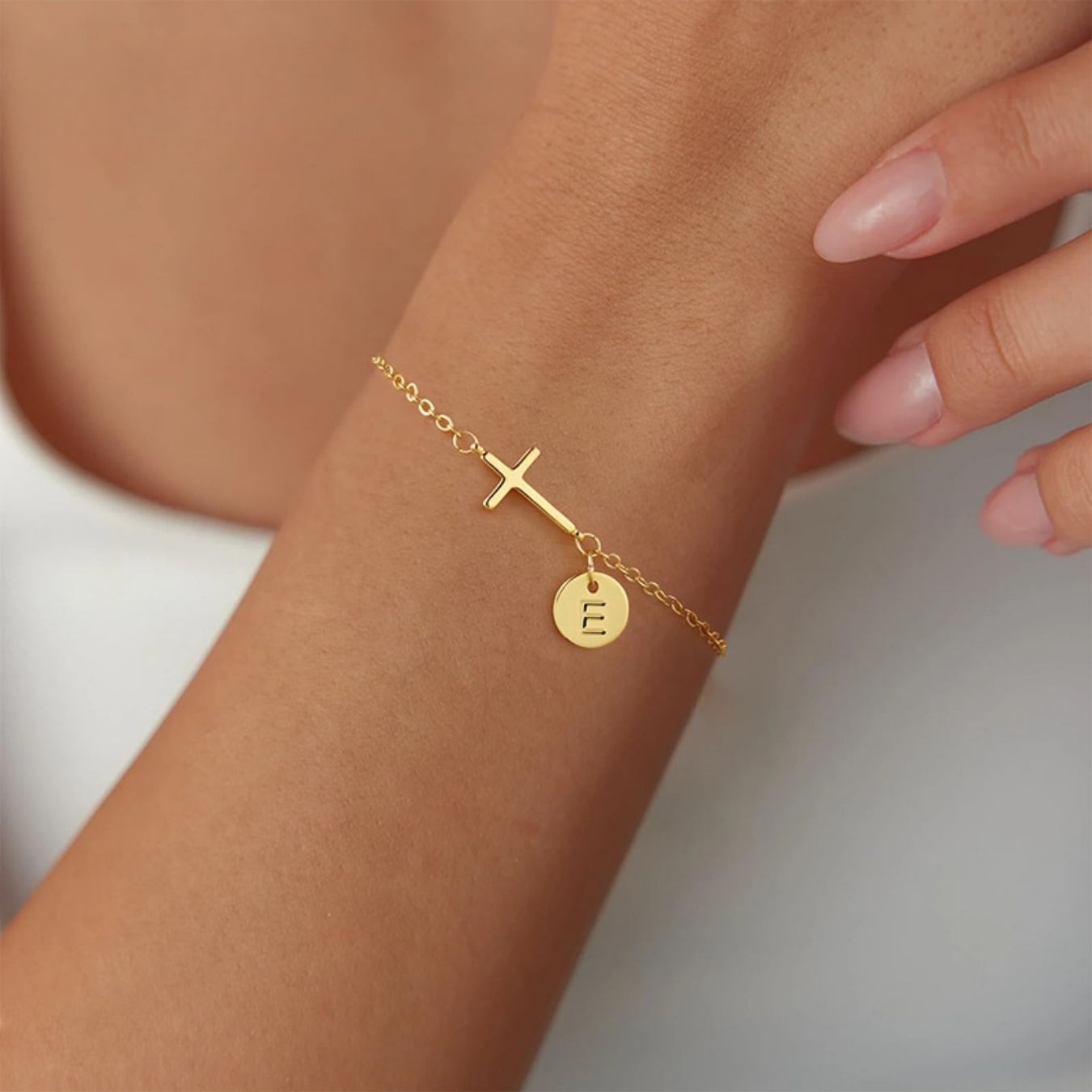 Initial Bracelet "Cross"