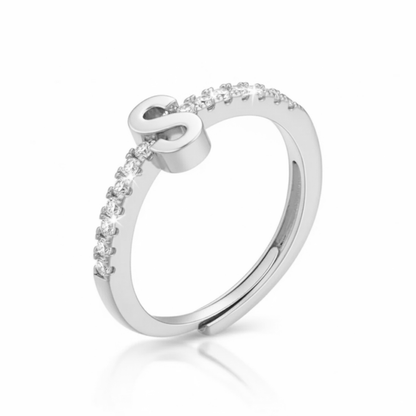 Adjustable Initial Ring "Sparkle"
