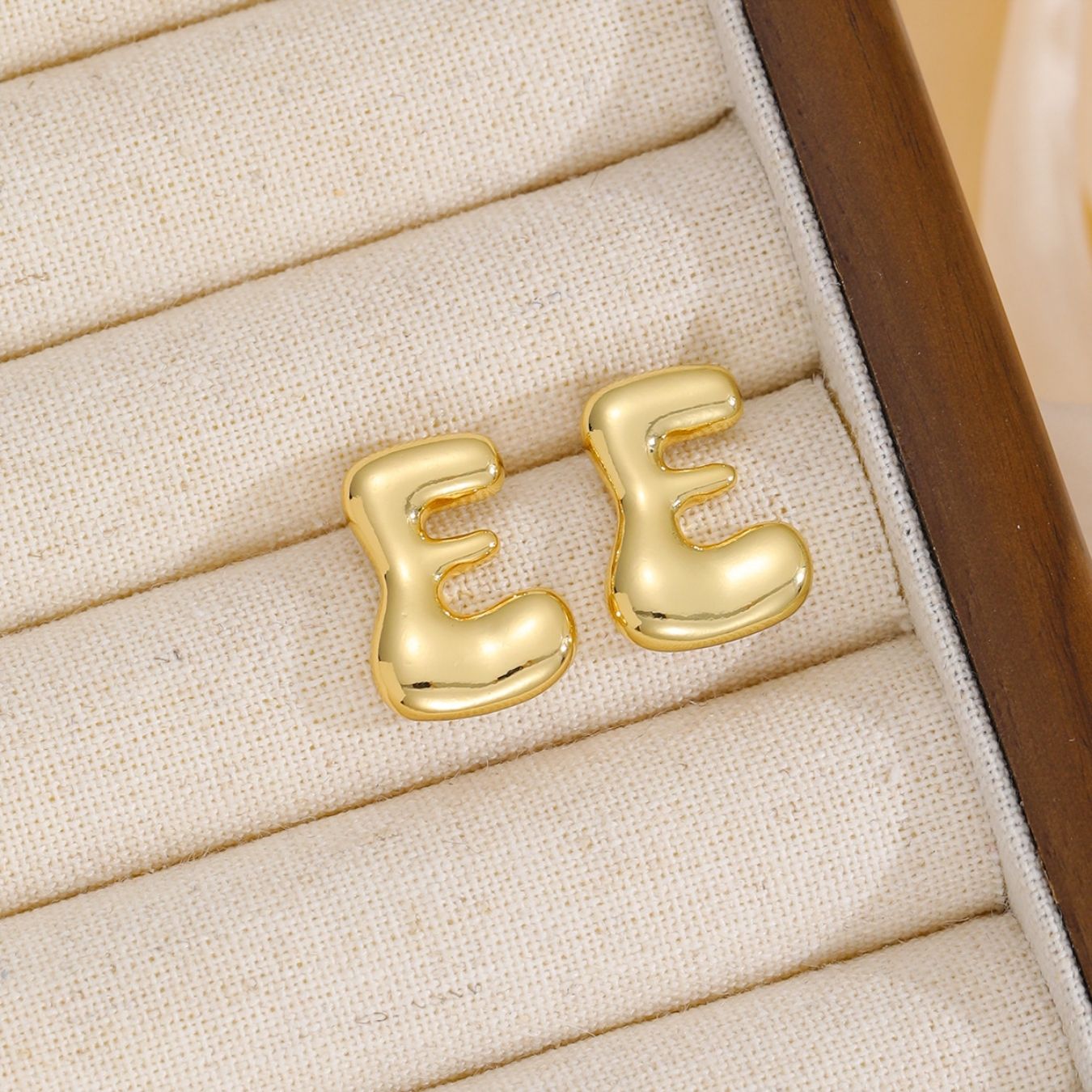 Initial Earrings "Luxe Bubble"