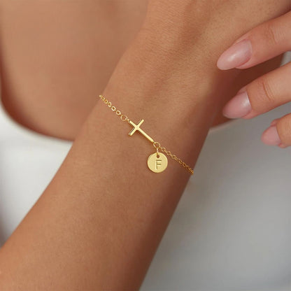 Initial Bracelet "Cross"