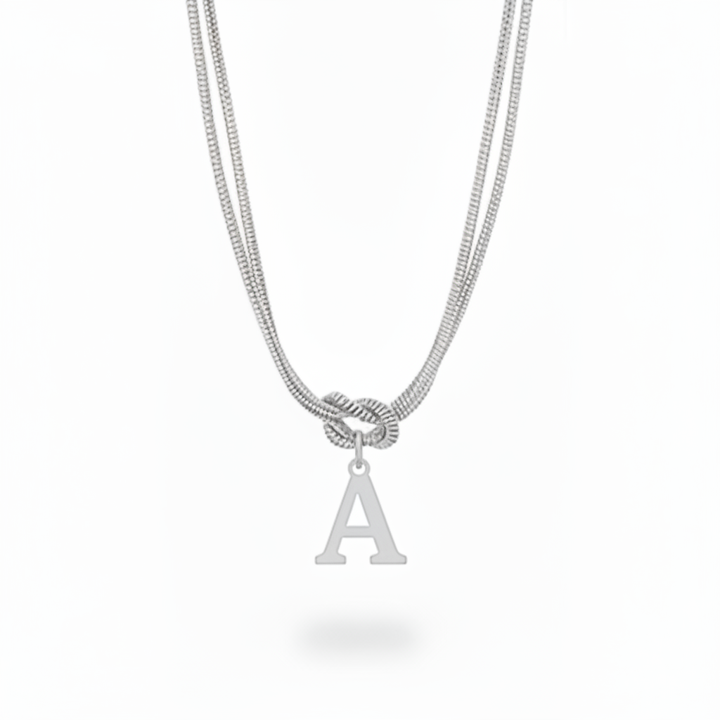 Initial Necklace "Alphabet Knot"