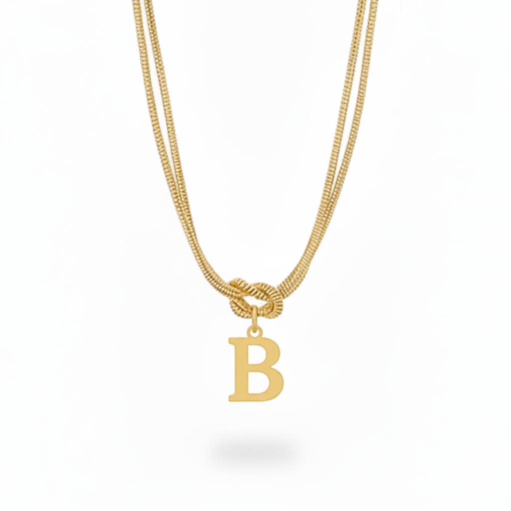 Initial Necklace "Alphabet Knot"