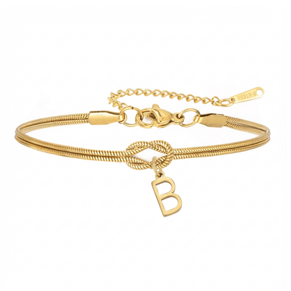 Double Initial Bracelet "Knot"