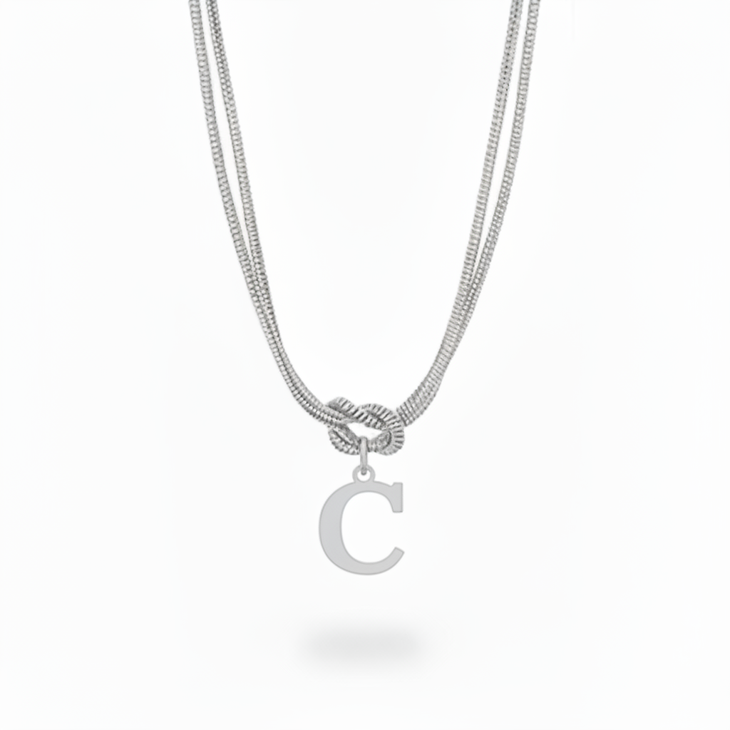 Initial Necklace "Alphabet Knot"