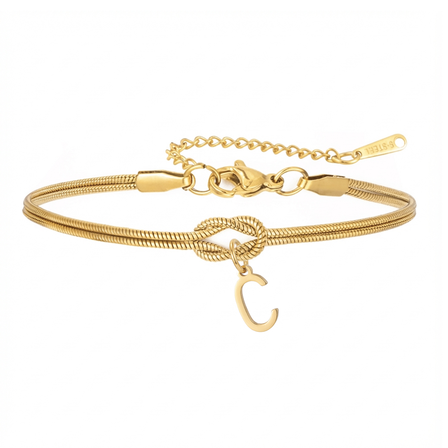 Double Initial Bracelet "Knot"
