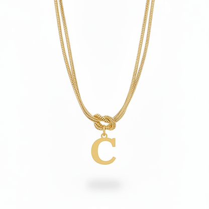 Initial Necklace "Alphabet Knot"