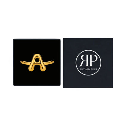 Adjustable Initial Ring "Luxe Bubble"