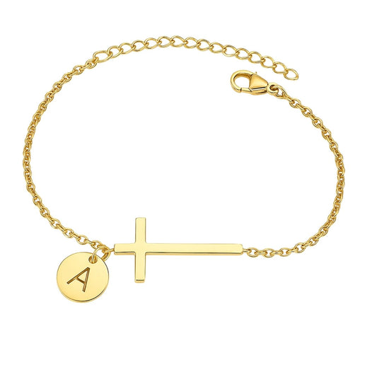 Initial Bracelet "Cross"