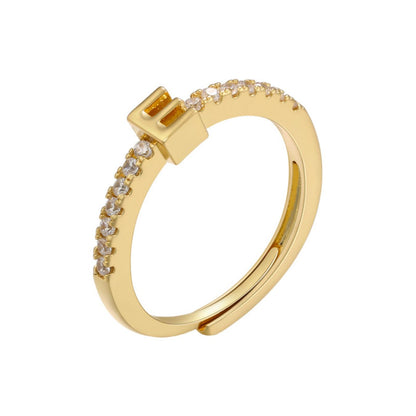 Adjustable Initial Ring "Sparkle"