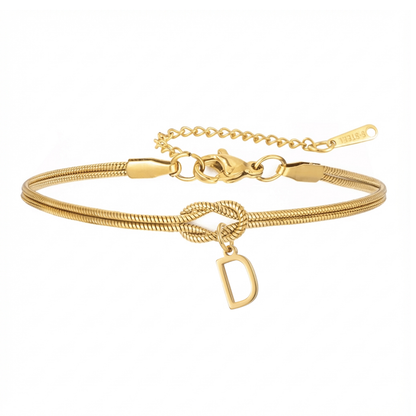 Double Initial Bracelet "Knot"