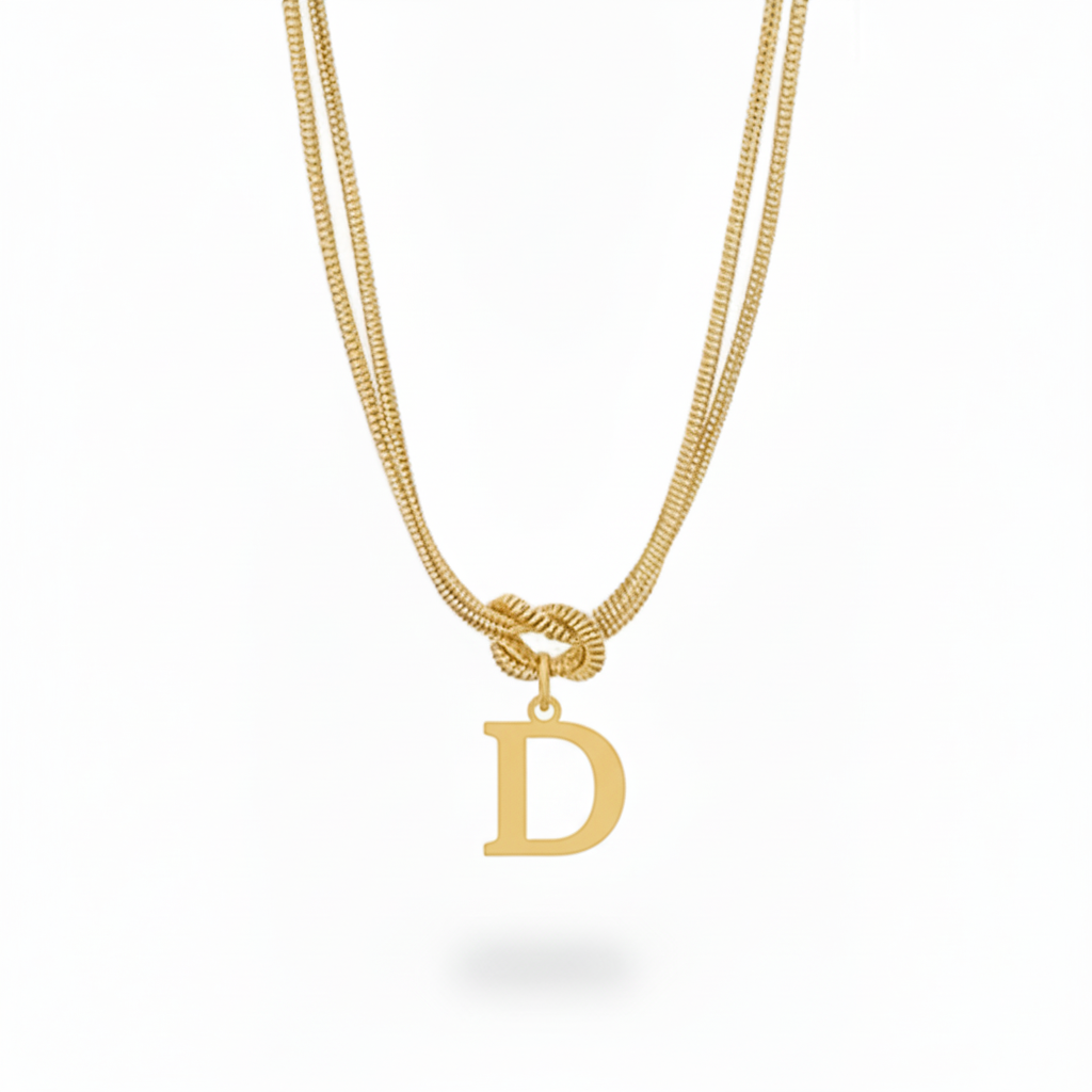 Initial Necklace "Alphabet Knot"