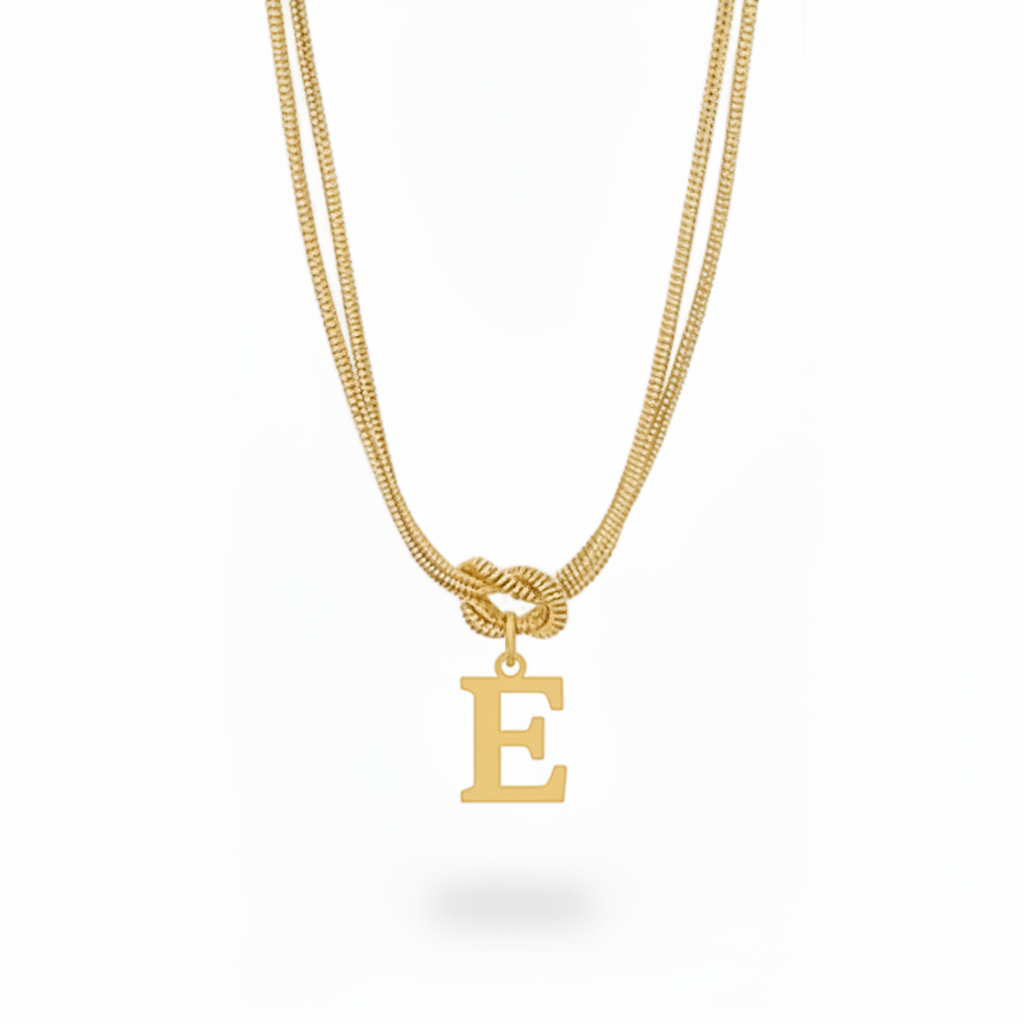 Initial Necklace "Alphabet Knot"