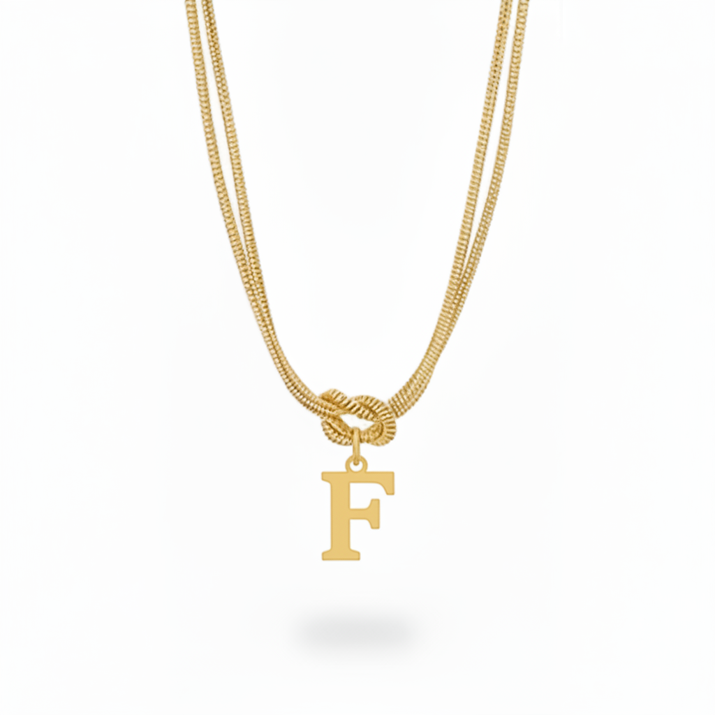 Initial Necklace "Alphabet Knot"