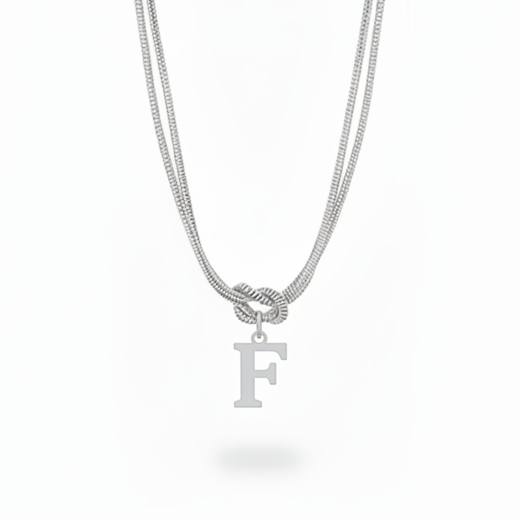 Initial Necklace "Alphabet Knot"