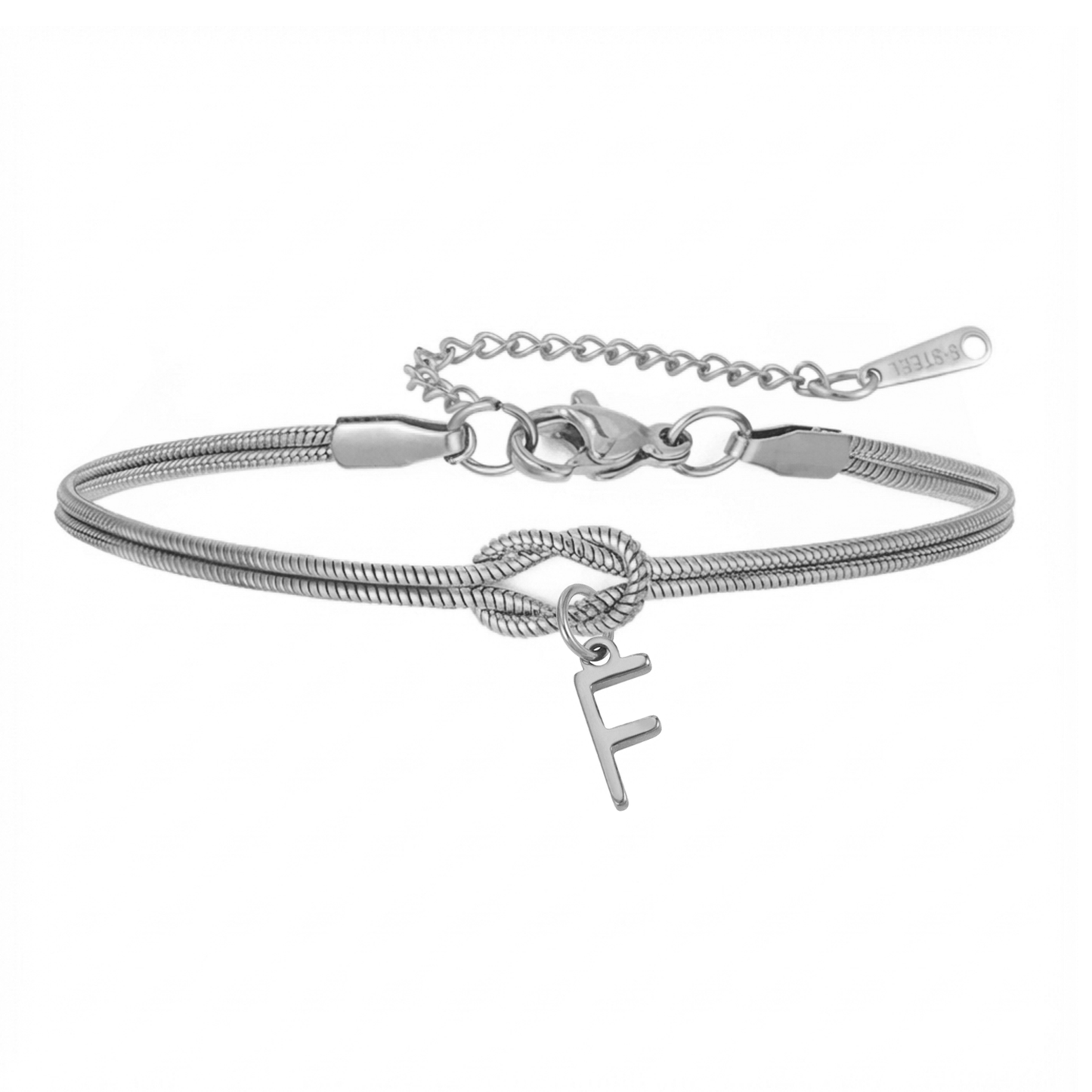 Double Initial Bracelet "Knot"