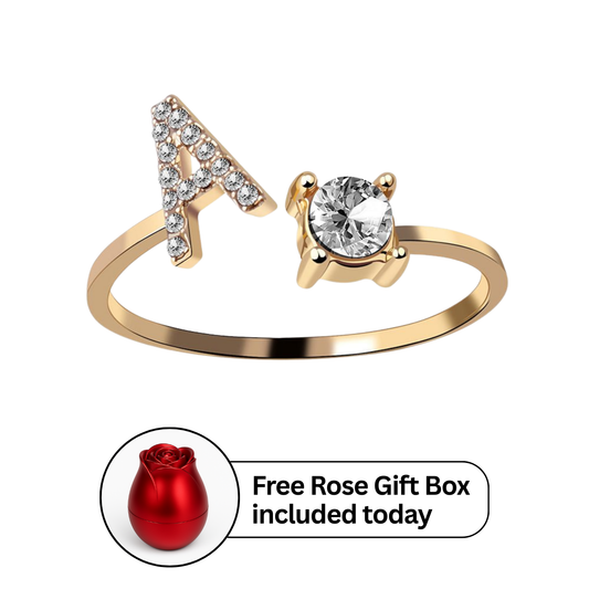 RICCARDI - Adjustable Ring "Initial Touch" + Free Rose Box Today
