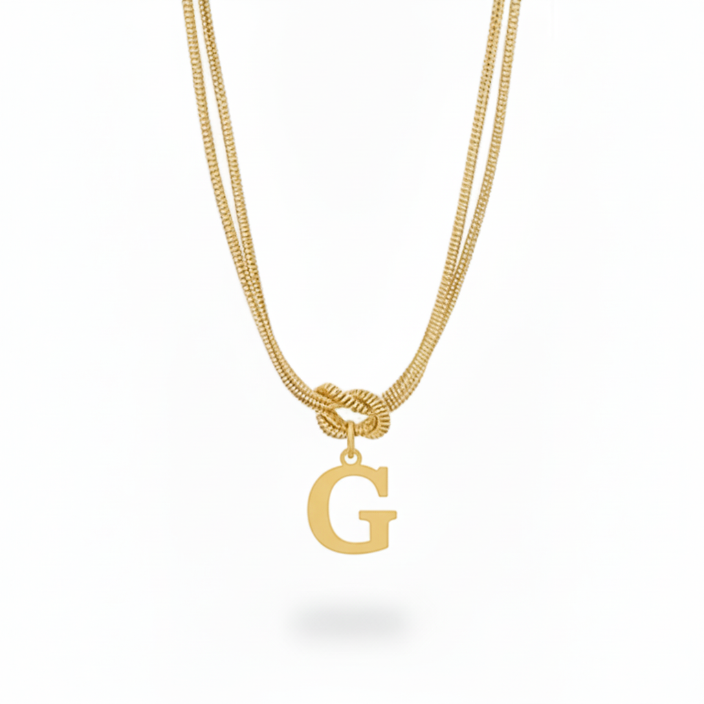 Initial Necklace "Alphabet Knot"