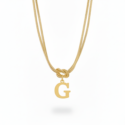 Initial Necklace "Alphabet Knot"