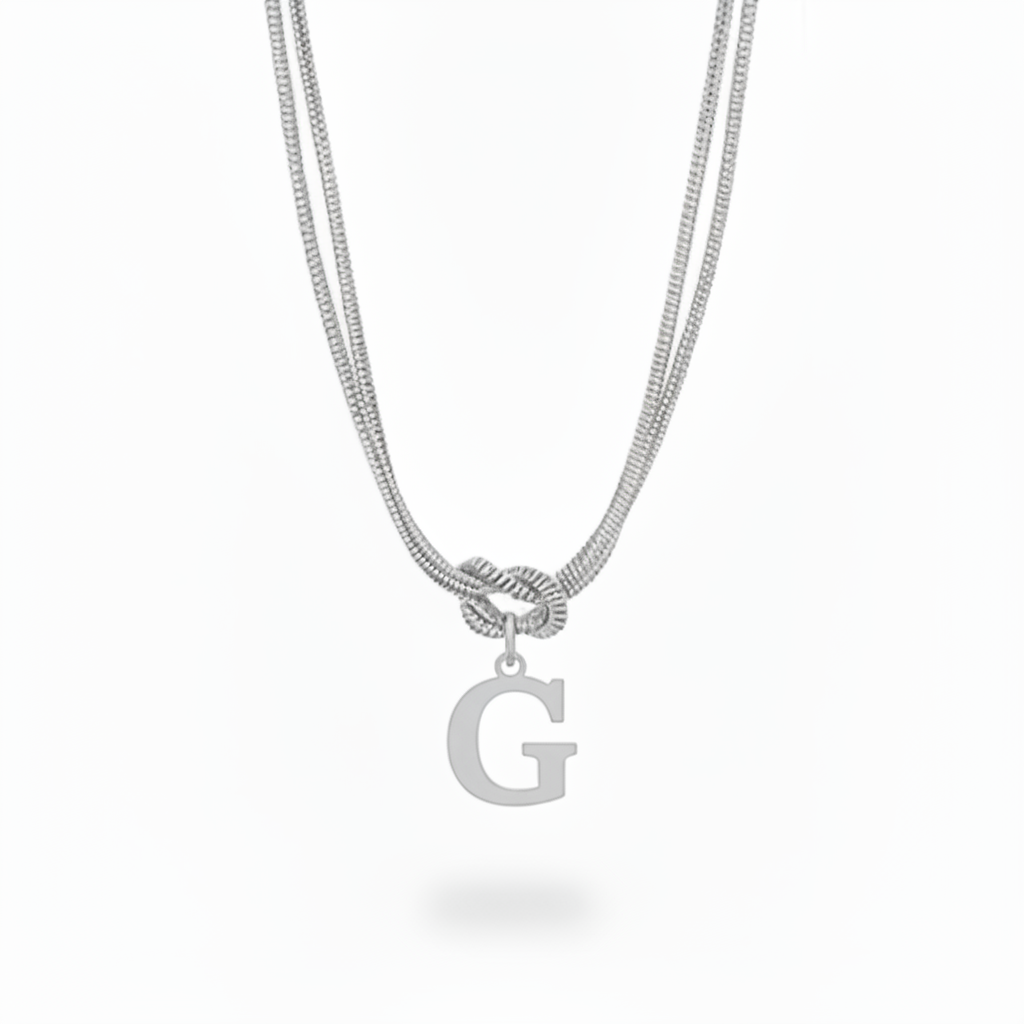 Initial Necklace "Alphabet Knot"