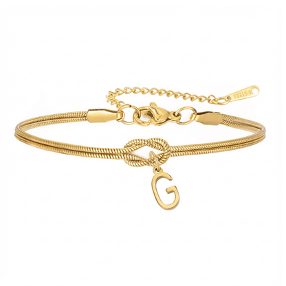 Double Initial Bracelet "Knot"