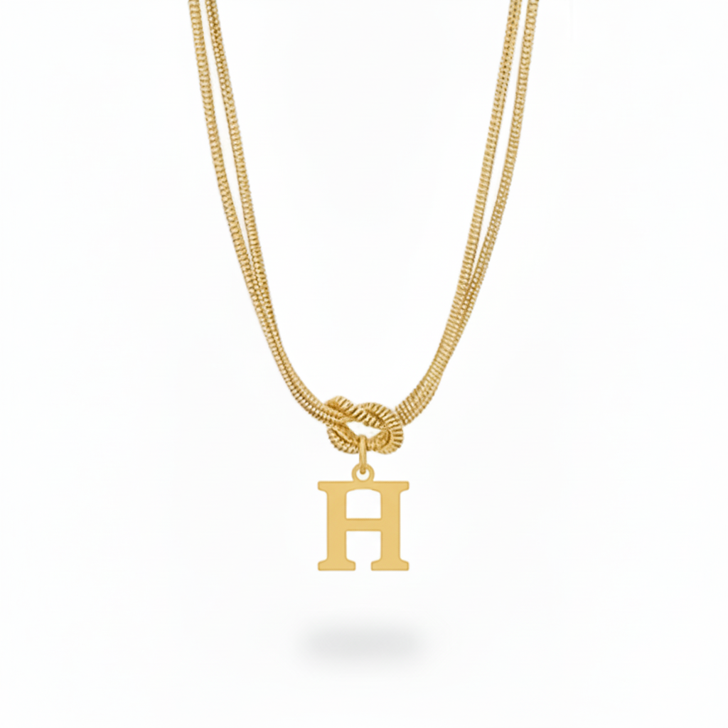 Initial Necklace "Alphabet Knot"