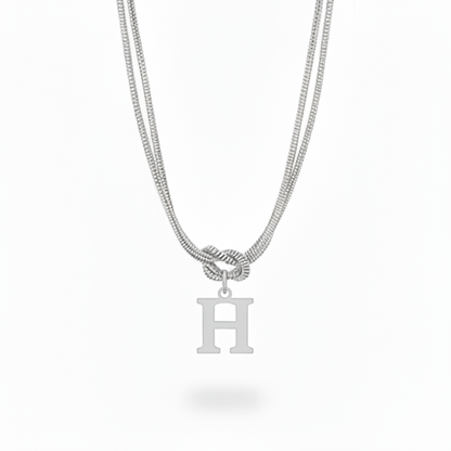 Initial Necklace "Alphabet Knot"