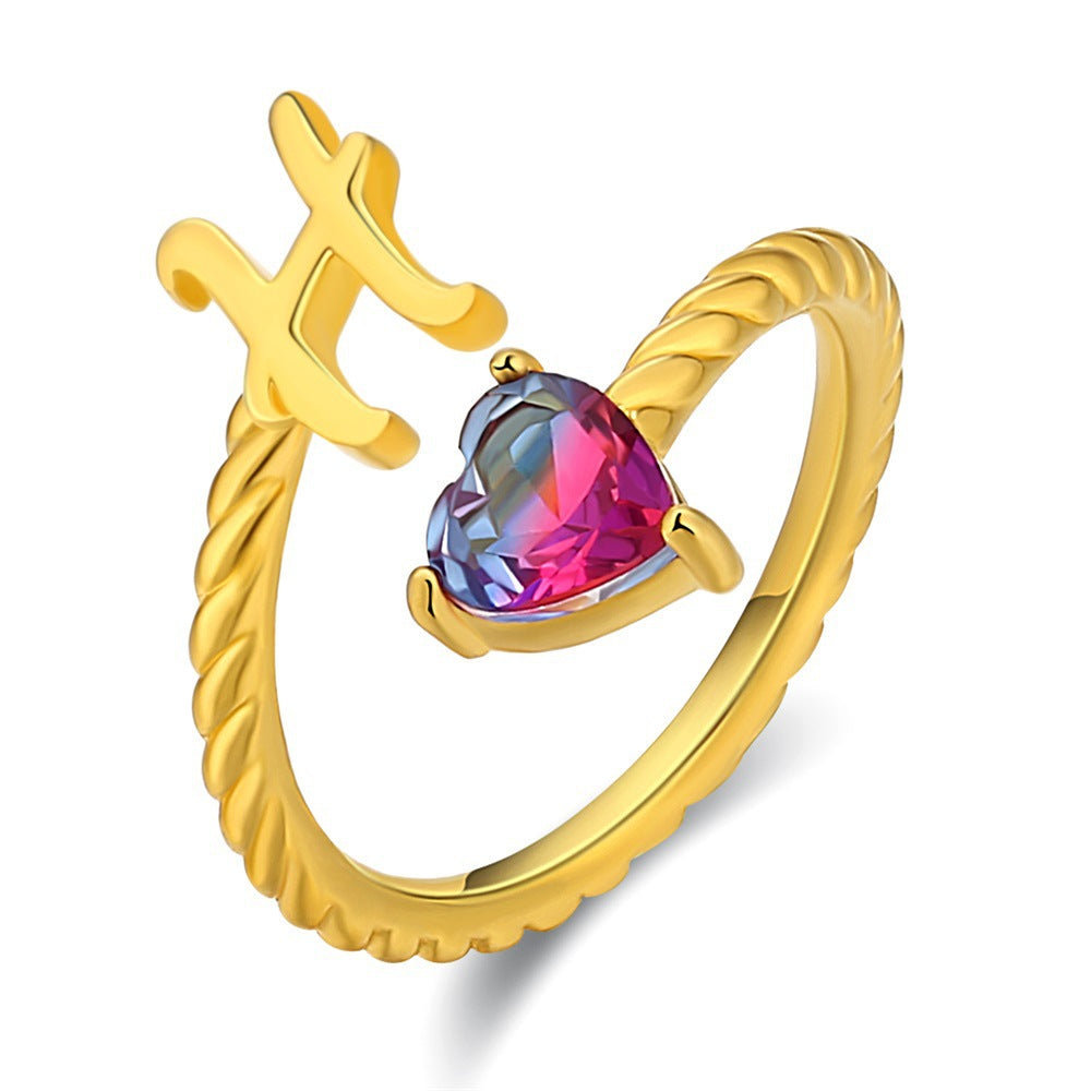 Adjustable Initial Ring "Mermaid Tail"