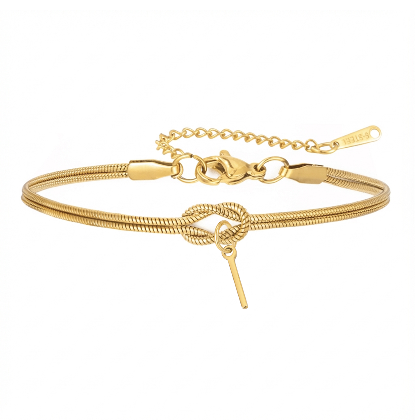 Double Initial Bracelet "Knot"