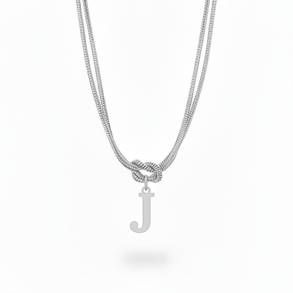 Initial Necklace "Alphabet Knot"