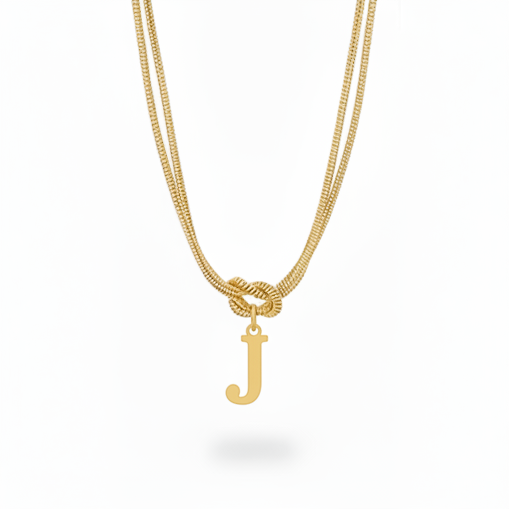 Initial Necklace "Alphabet Knot"