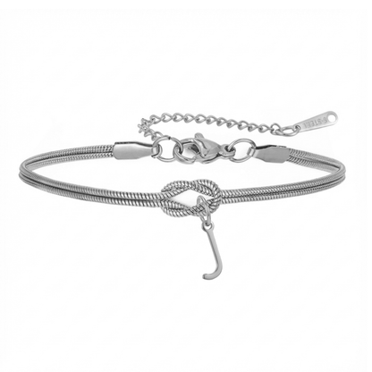 Double Initial Bracelet "Knot"