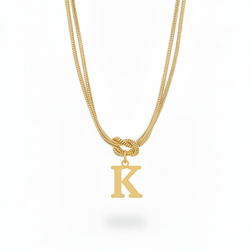 Initial Necklace "Alphabet Knot"