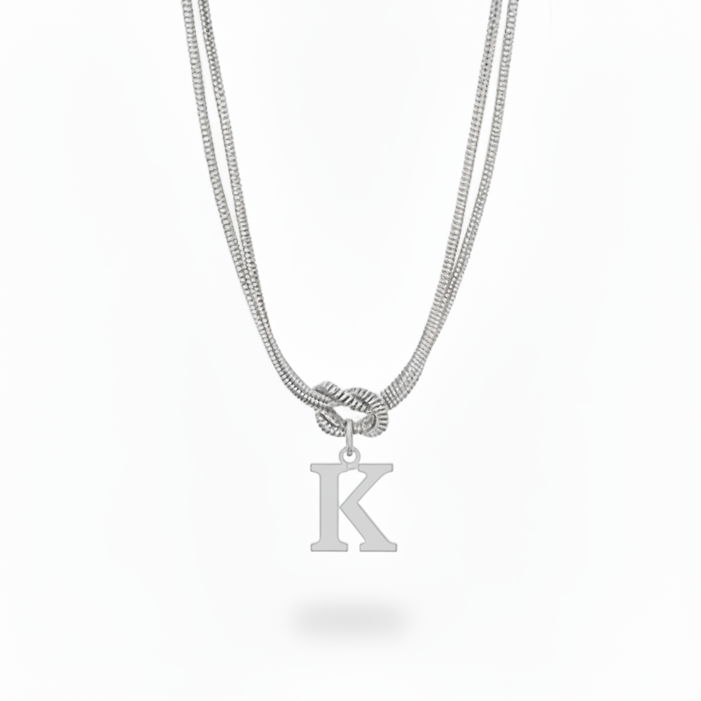 Initial Necklace "Alphabet Knot"
