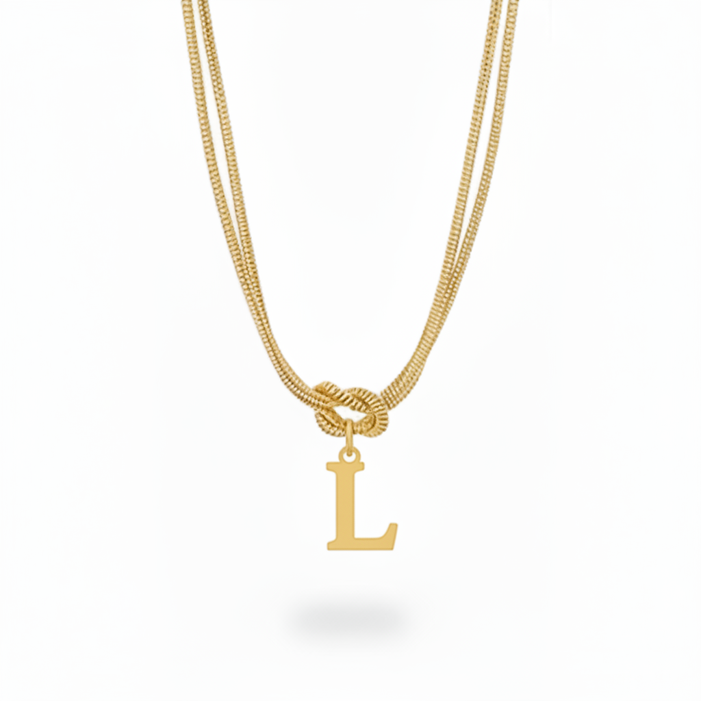 Initial Necklace "Alphabet Knot"