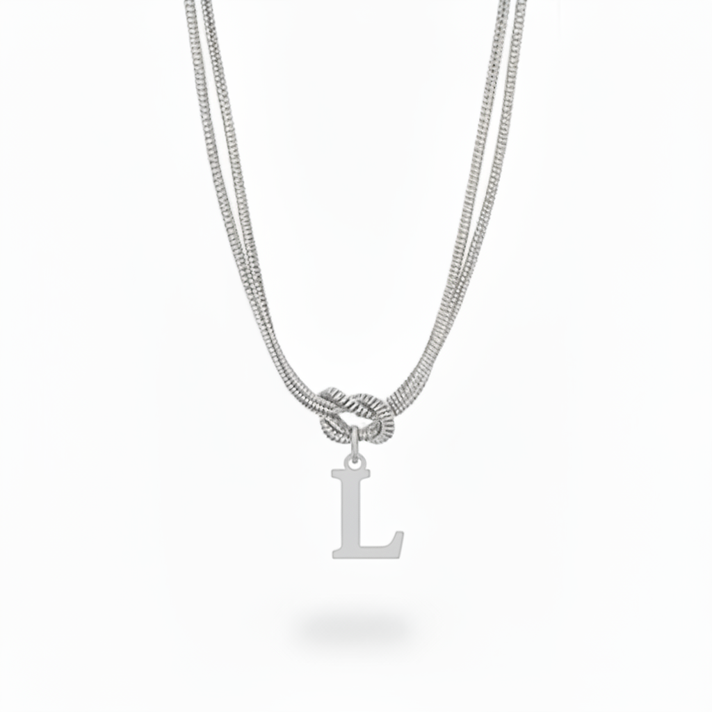 Initial Necklace "Alphabet Knot"