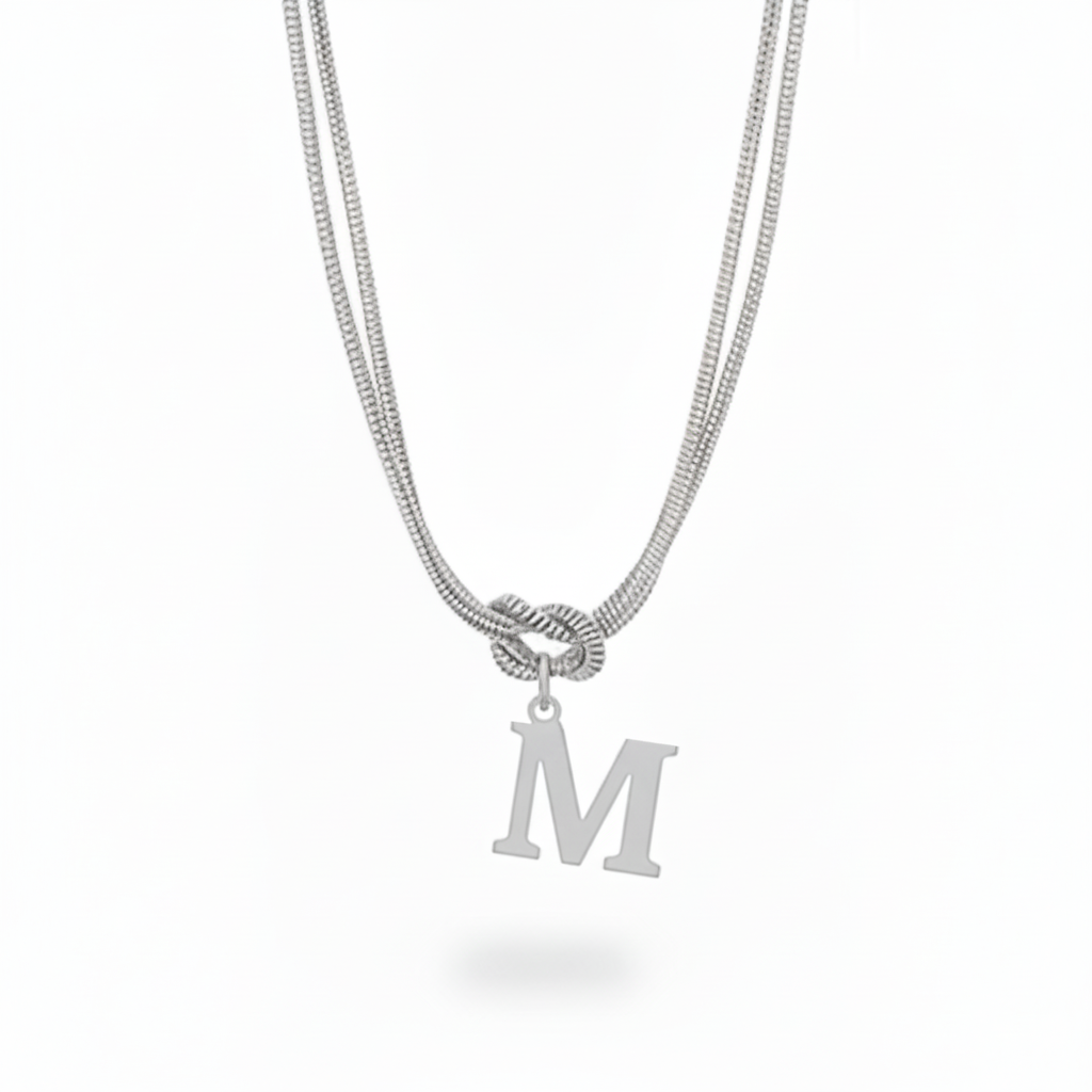 Initial Necklace "Alphabet Knot"