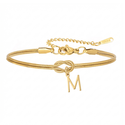 Double Initial Bracelet "Knot"