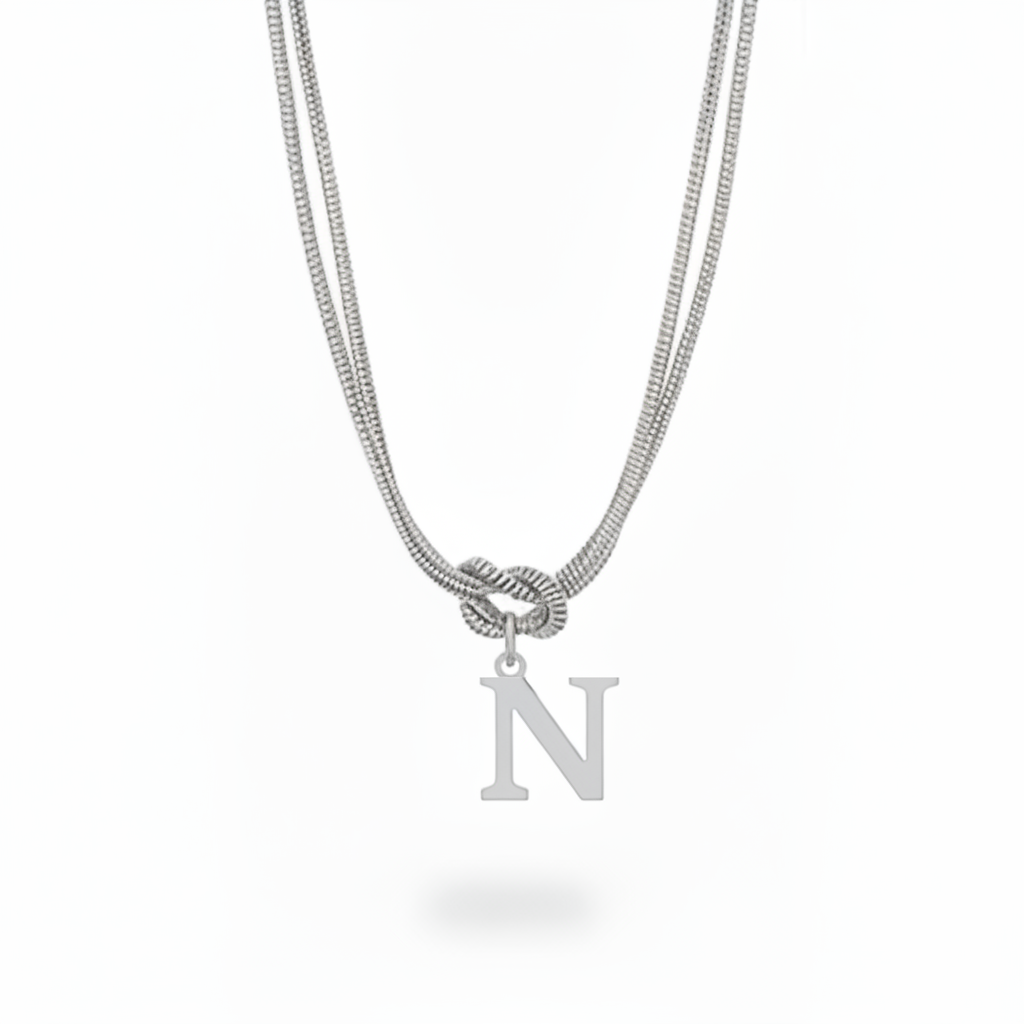 Initial Necklace "Alphabet Knot"