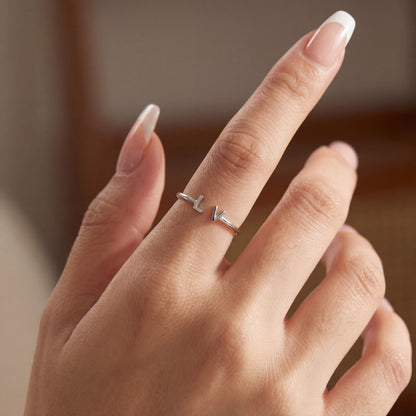 Adjustable Initial Ring "Double Monogram"