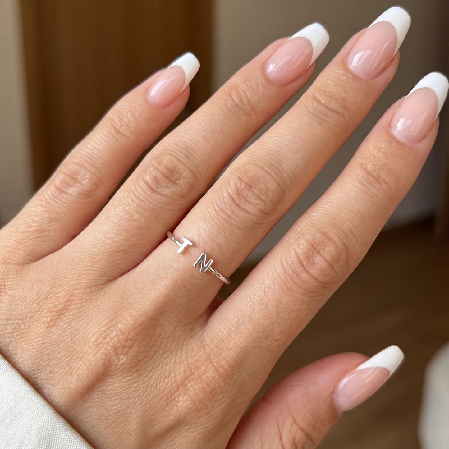 Adjustable Initial Ring "Double Monogram"