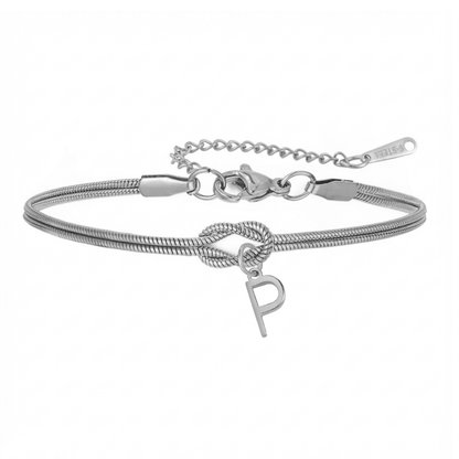 Double Initial Bracelet "Knot"