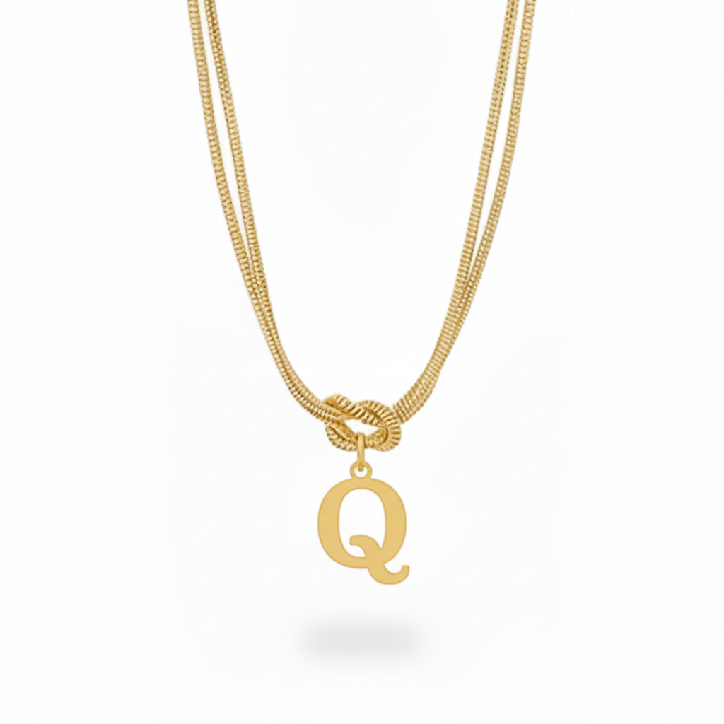 Initial Necklace "Alphabet Knot"