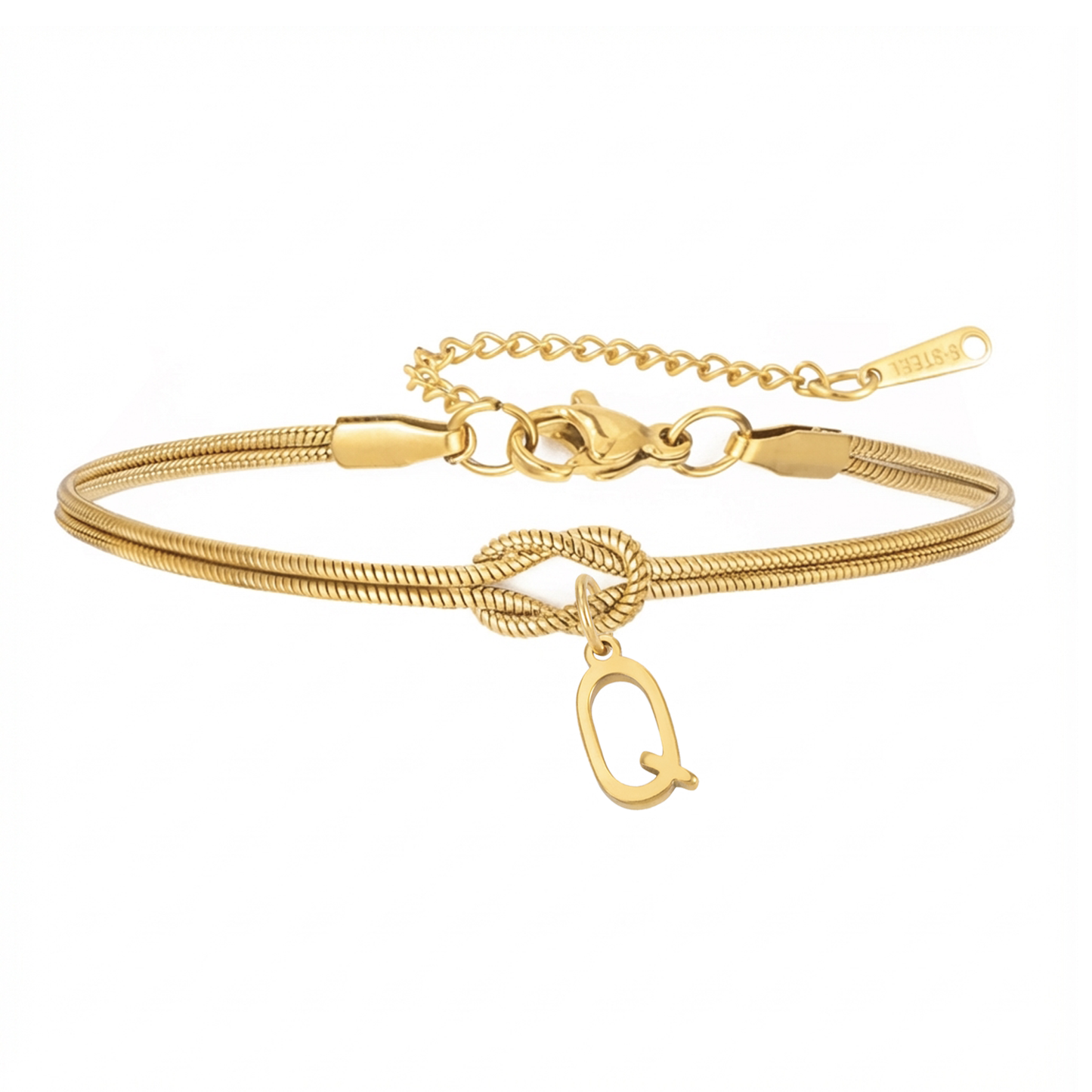 Double Initial Bracelet "Knot"