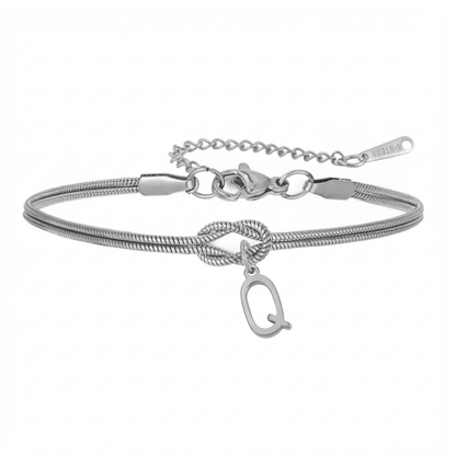 Double Initial Bracelet "Knot"