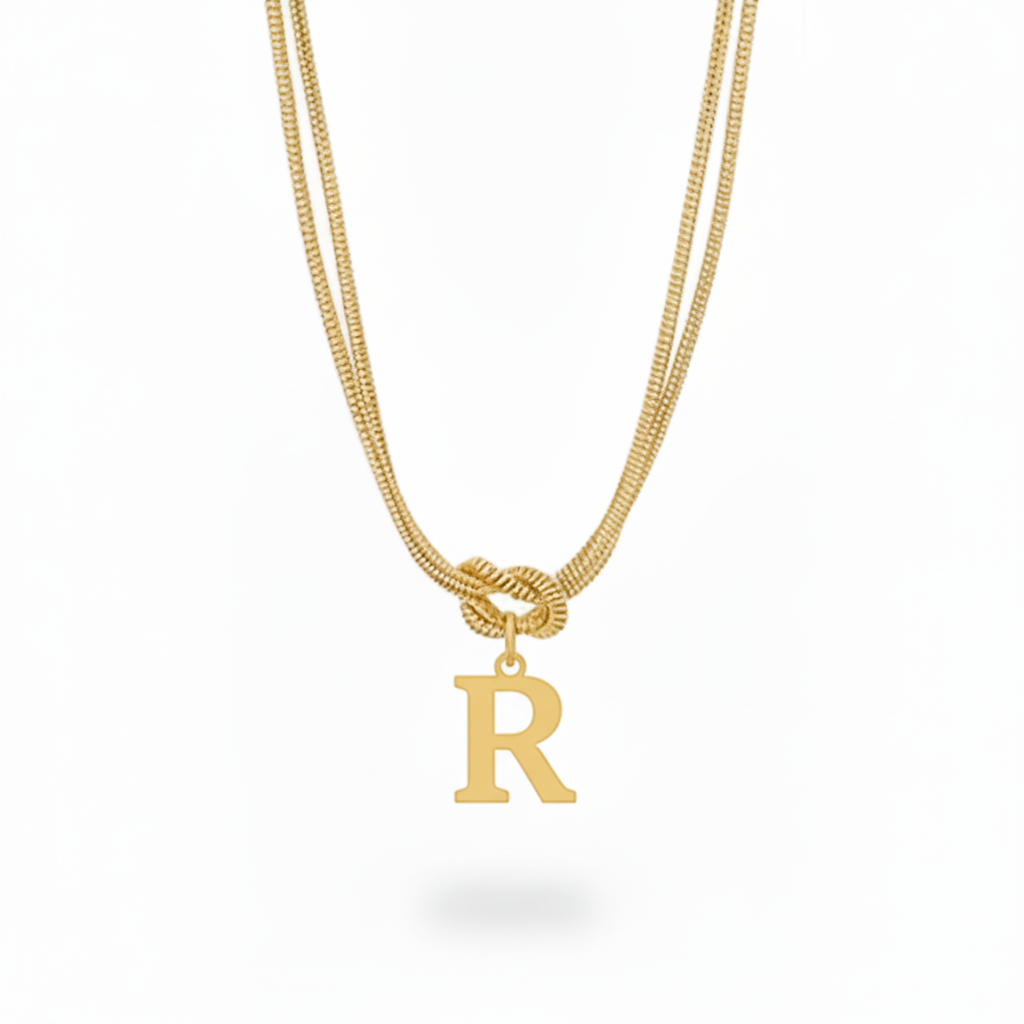 Initial Necklace "Alphabet Knot"