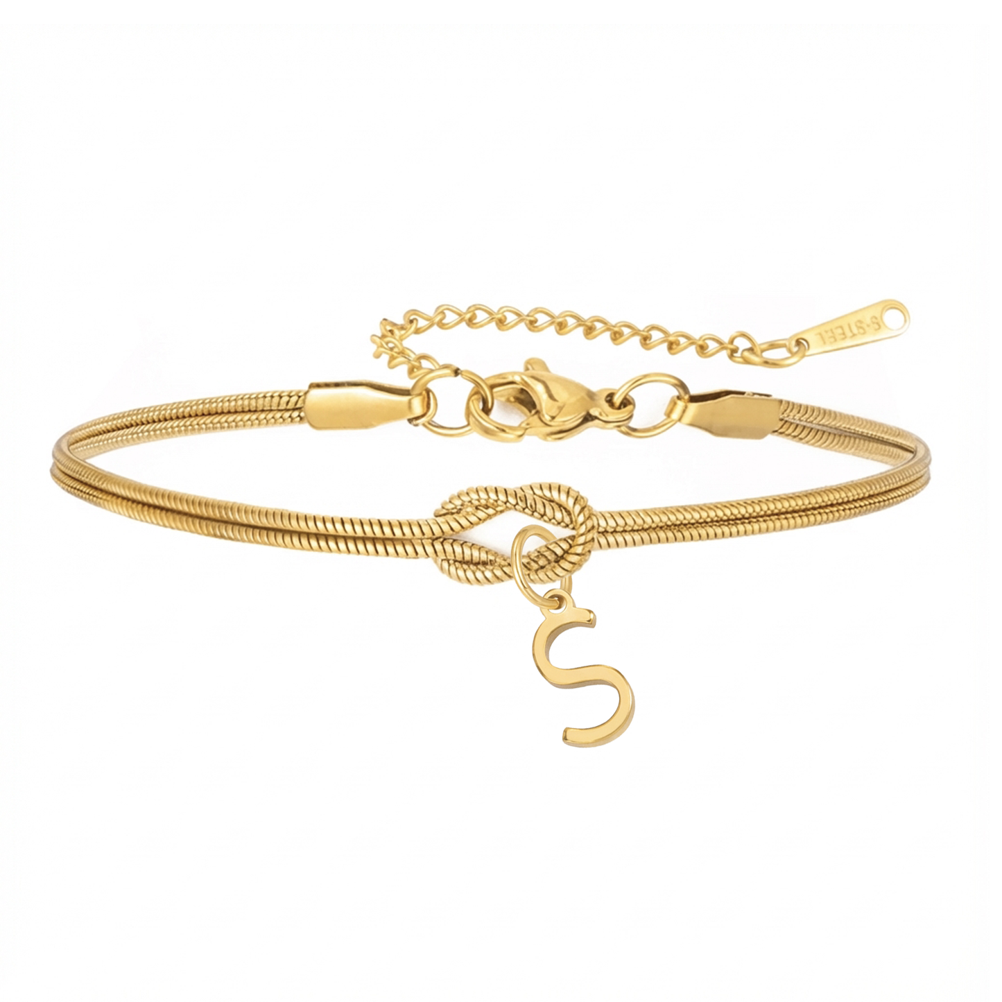 Double Initial Bracelet "Knot"
