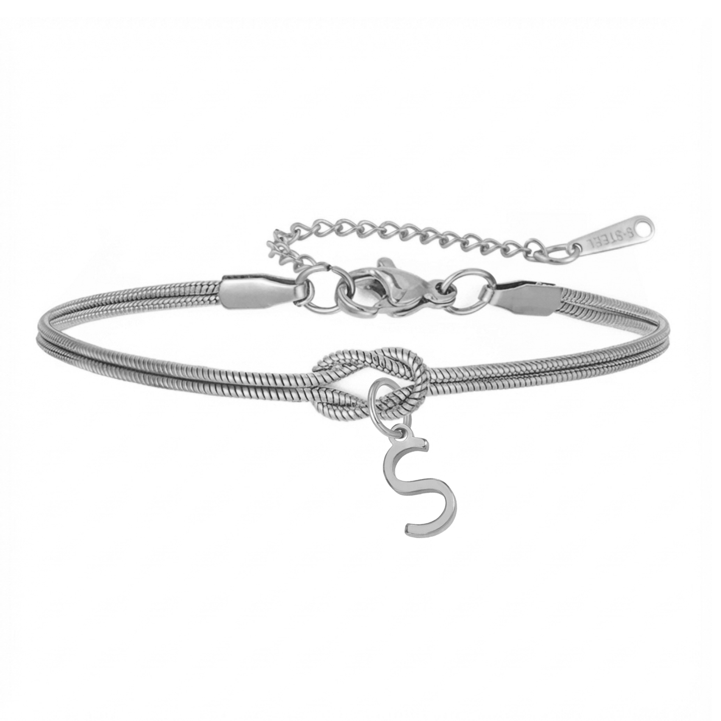 Double Initial Bracelet "Knot"