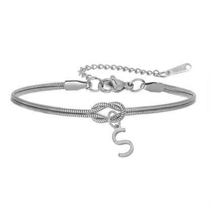 Double Initial Bracelet "Knot"