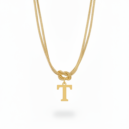 Initial Necklace "Alphabet Knot"